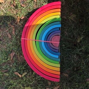 Grimm's Bright Wooden Rainbow Stacker